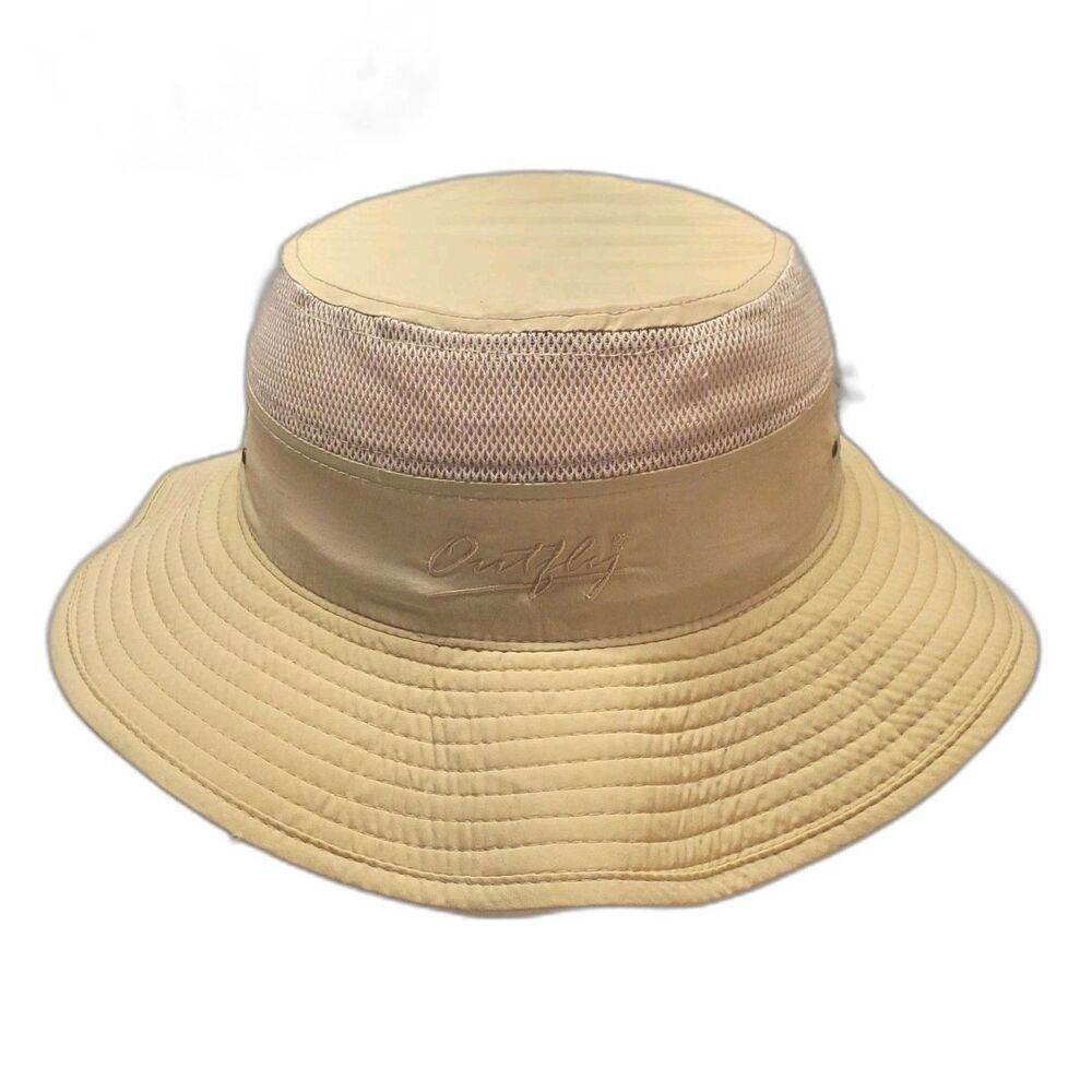 Outfly Bucket Hat Sun Protection Khaki Adult Unisex Adjustable Size